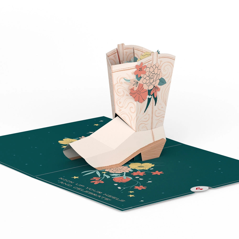LP6083 HAPPY B-DAY COWGIRL POP-UP CARD 5x7"