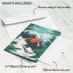 LP8483 MOUNTAIN SKI ADVENTURE POP-UP CARD 5x7"