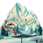 LP8483 MOUNTAIN SKI ADVENTURE POP-UP CARD 5x7"