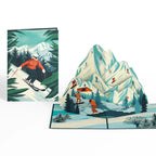 LP8483 MOUNTAIN SKI ADVENTURE POP-UP CARD 5x7"