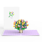 LP2404 TULIPS POP-UP CARD 5x7" FLOWER VASE