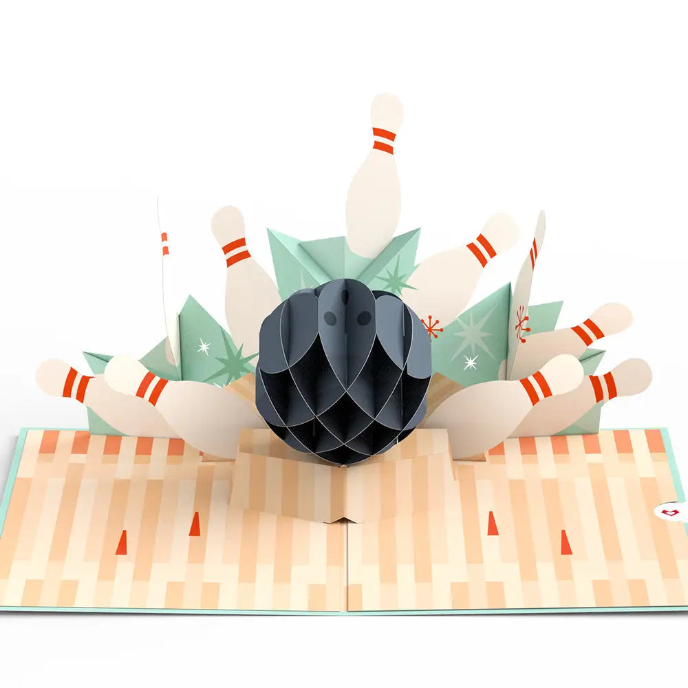 LP10559 RETRO BOWLING POP-UP CARD 5x7"