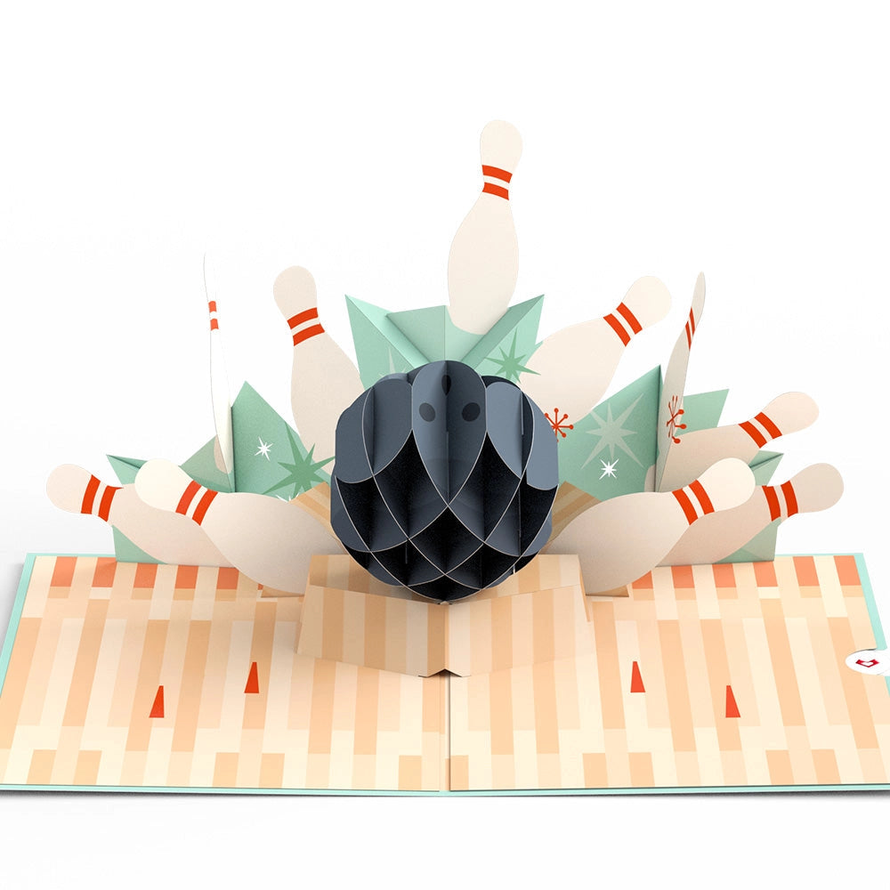 LP10559 RETRO BOWLING POP-UP CARD 5x7"