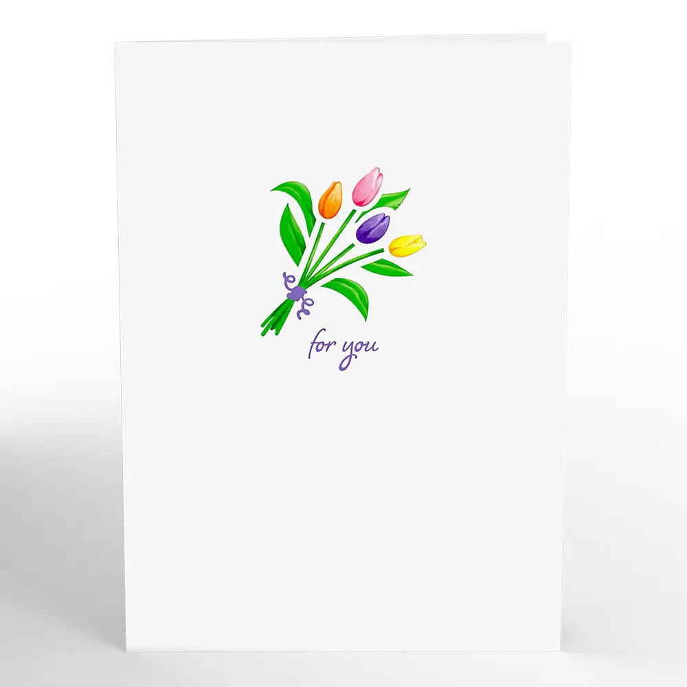 LP2404 TULIPS POP-UP CARD 5x7" FLOWER VASE