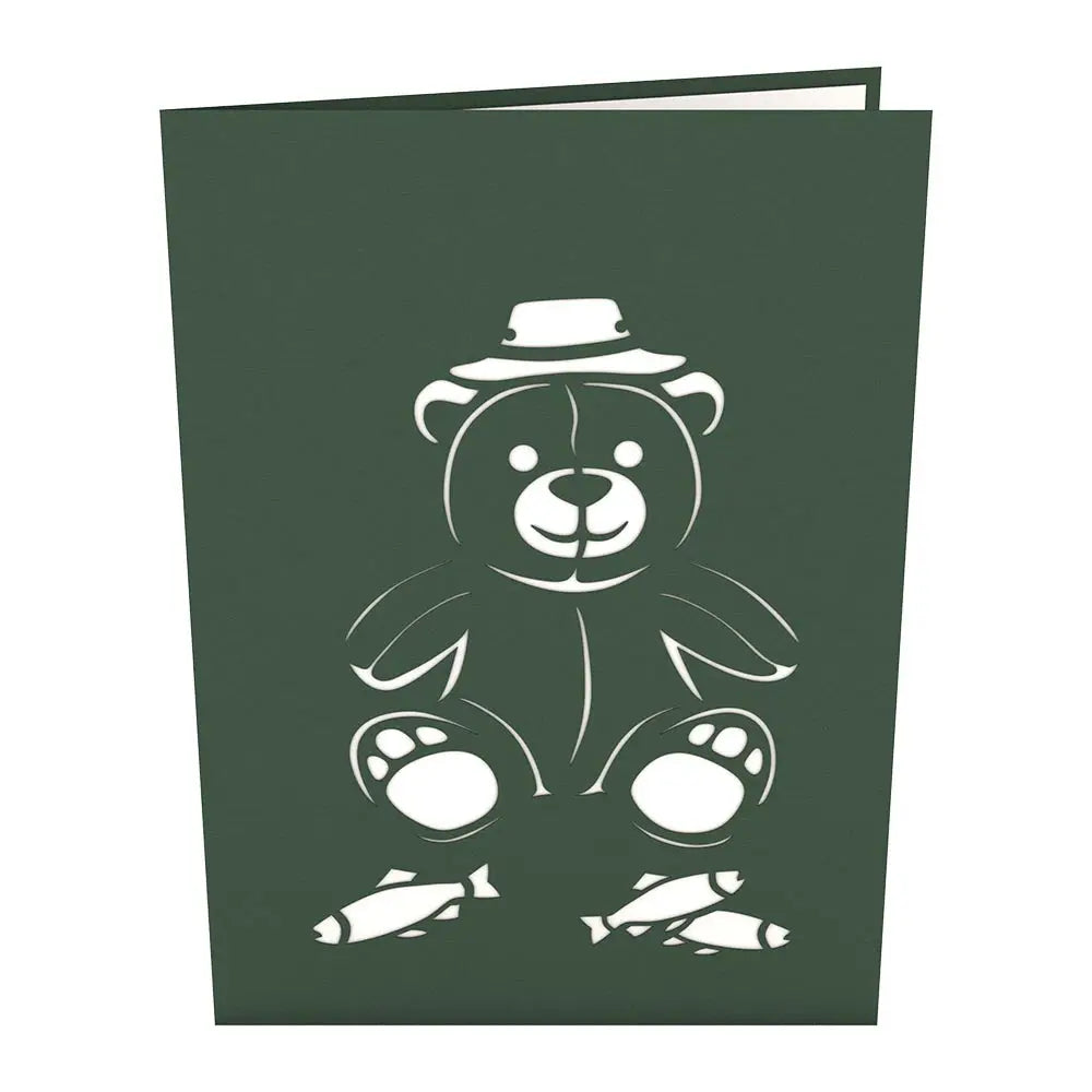 LP1185 FISHING BEAR POP-UP CARD 5x7"