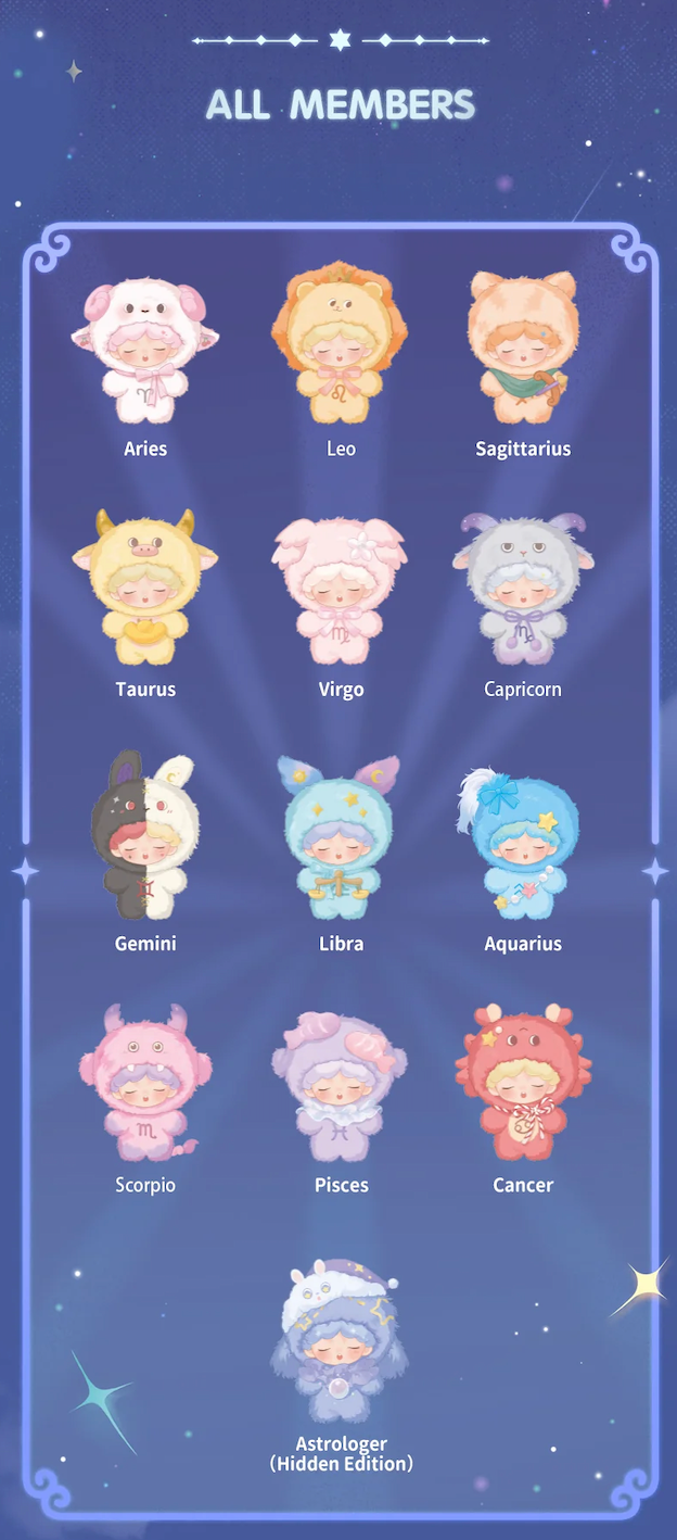 YUMO ZODIAC SERIES PLUSH BLIND BOX
