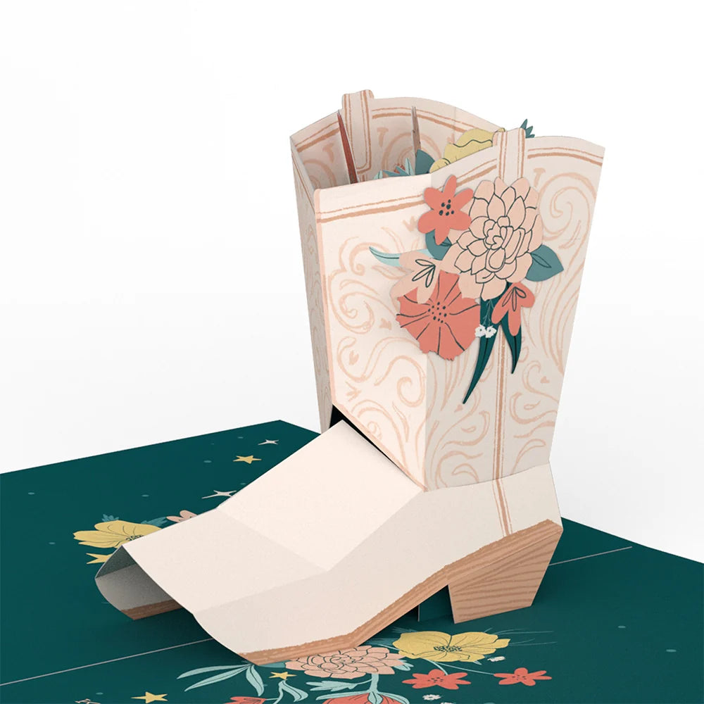 LP6083 HAPPY B-DAY COWGIRL POP-UP CARD 5x7"