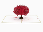 Red Sakura Tree Pop-Up Card 5x7"