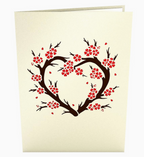 Red Sakura Tree Pop-Up Card 5x7"