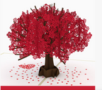 Red Sakura Tree Pop-Up Card 5x7"