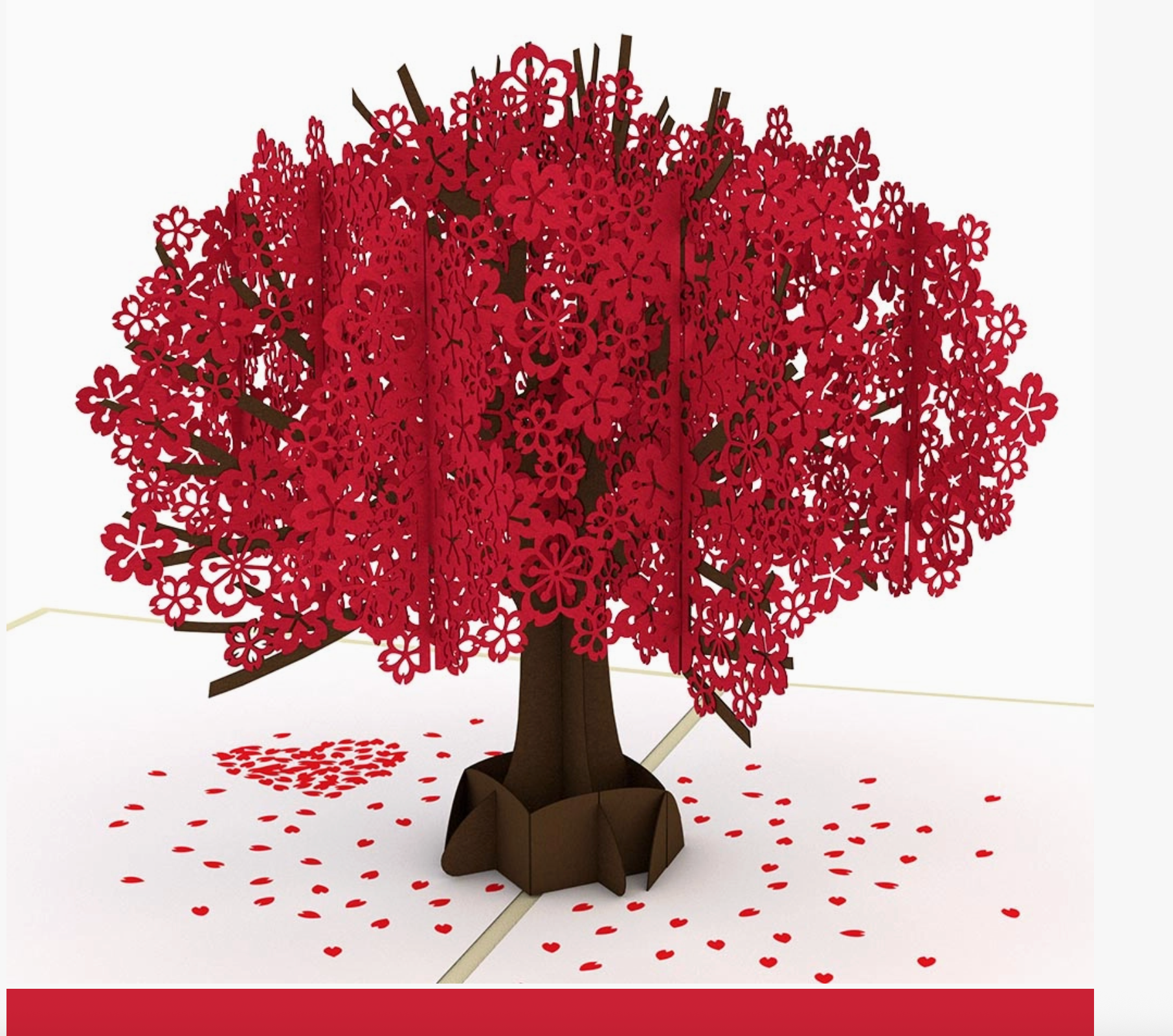 Red Sakura Tree Pop-Up Card 5x7"