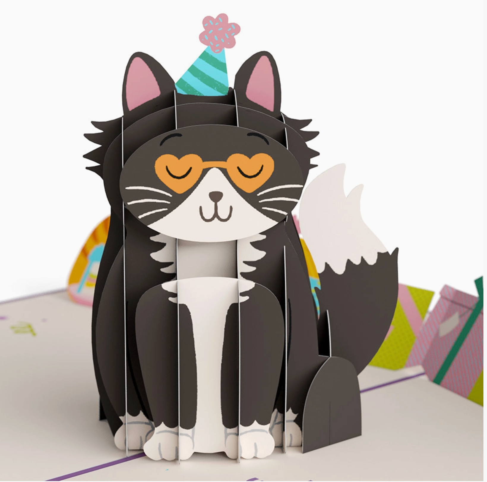 Your gift is in the litter box. Pop-up cat birthday card 5x7"