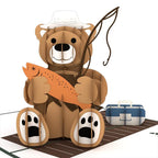 LP1185 FISHING BEAR POP-UP CARD 5x7"