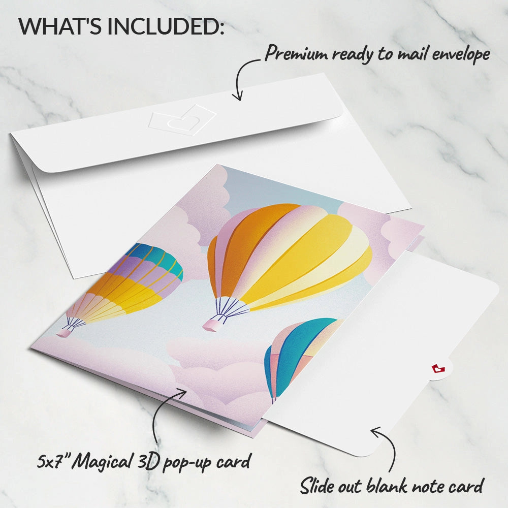LP9359 MAJESTIC HOT AIR BALLOON POP-UP CARD 5x7"