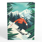 LP8483 MOUNTAIN SKI ADVENTURE POP-UP CARD 5x7"